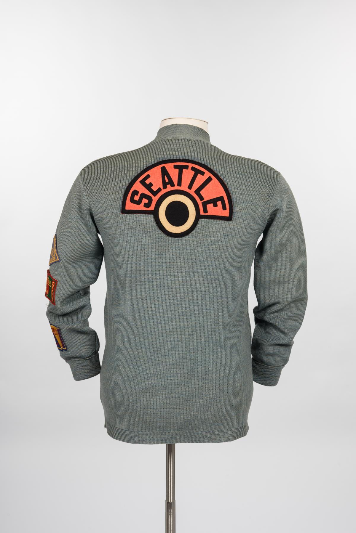 Image of Blue skeet shooting sweater, ca. 1940s